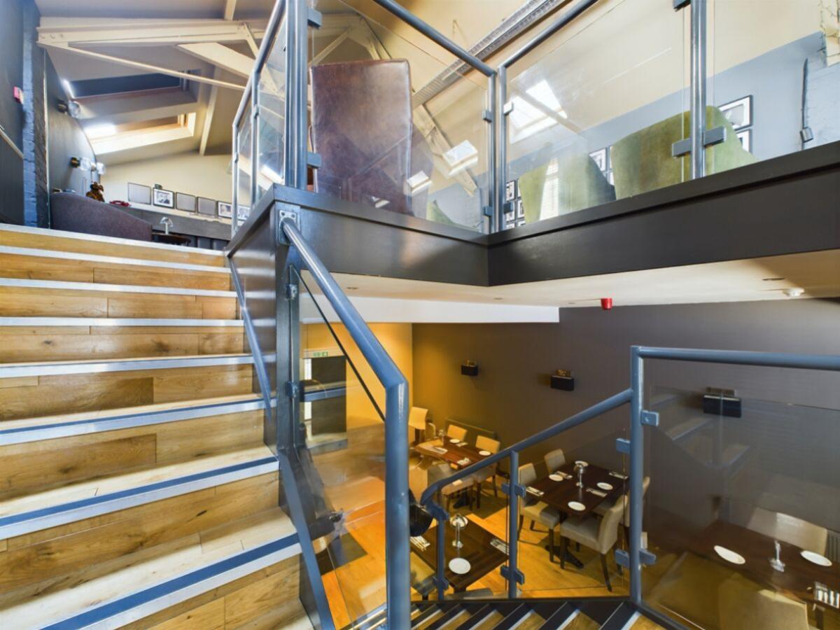 (3) Open Plan Stairway between Restaurant Areas Red Door Bistro Stairs